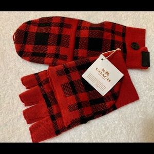 NWT Coach Signature Plaid Mittens